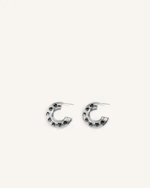 Lover Chunky Silver Hoop Earrings