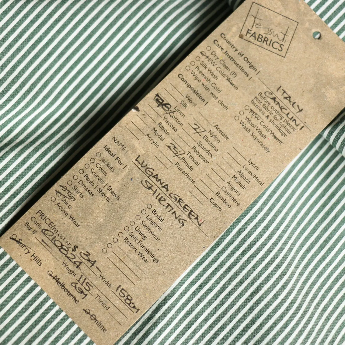Lugana Green Shirting
