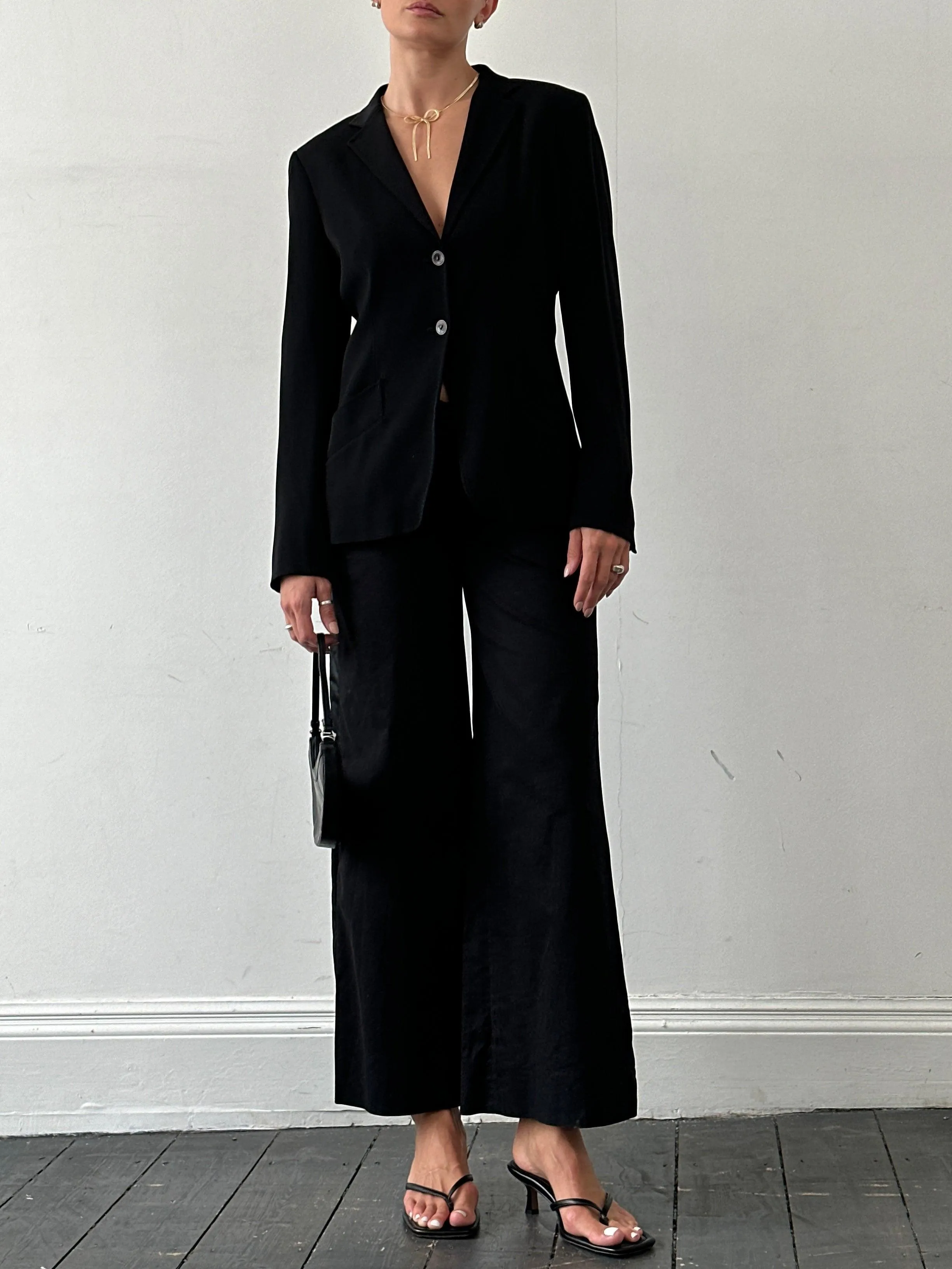 Max Mara Wool Silk Single Breasted Blazer - M