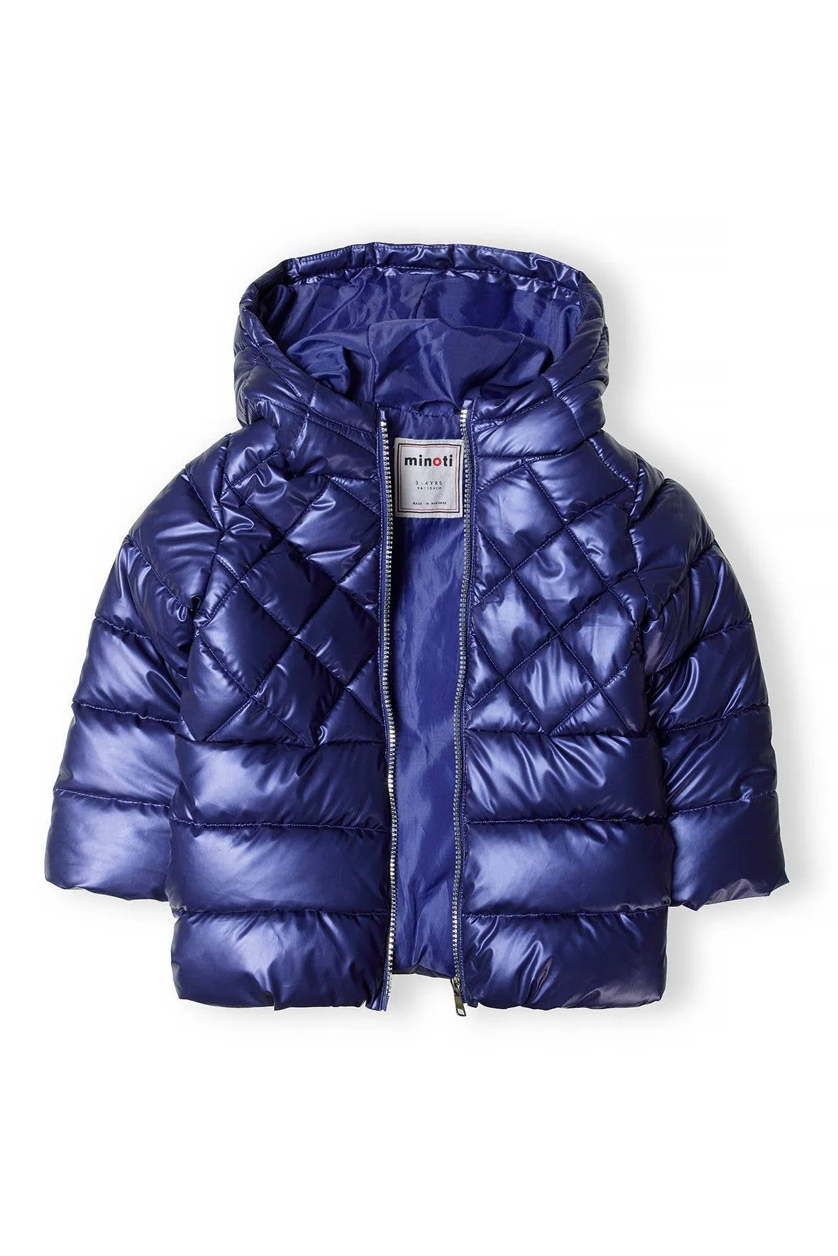 Minotti Girls Metallic Puffer Coat Navy Blue *In store now*