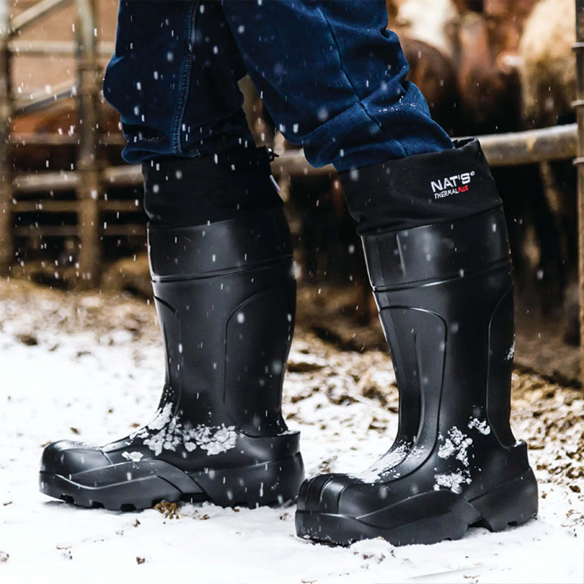 Nats Men's Winter Work Boots 1590 | EVA Waterproof, Plain Toe, Removable Laminated Wool Liner, -70°C Rated, Auto Clean Outsole | Sizes 7-13