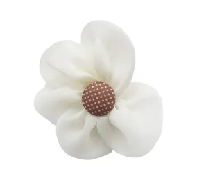 Organza Flower Hair Clip Ivory Handmade