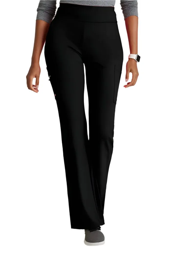 Performance Knit by Barco Sprint Knit 7-Pocket High-Rise Flare Leg Scrub Pant-Petite/Tall