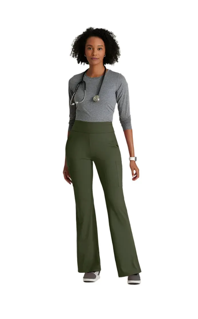 Performance Knit by Barco Sprint Knit 7-Pocket High-Rise Flare Leg Scrub Pant-Petite/Tall