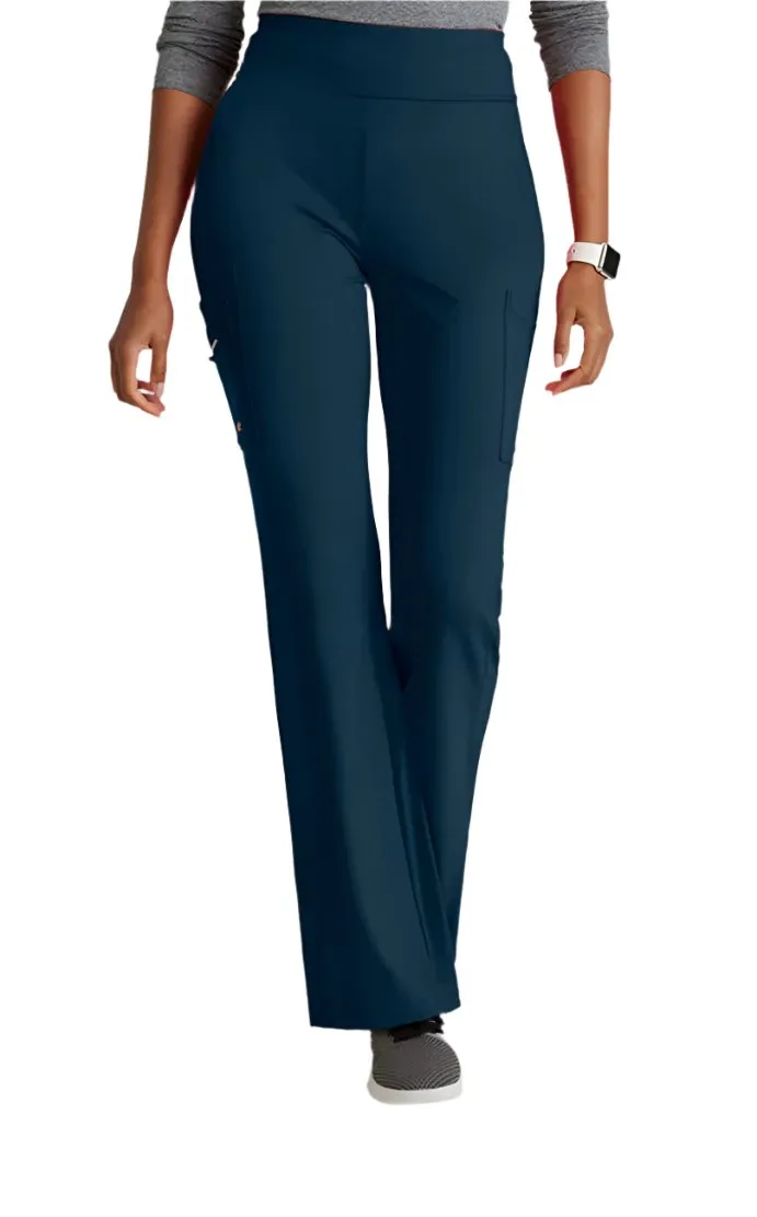 Performance Knit by Barco Sprint Knit 7-Pocket High-Rise Flare Leg Scrub Pant-Petite/Tall