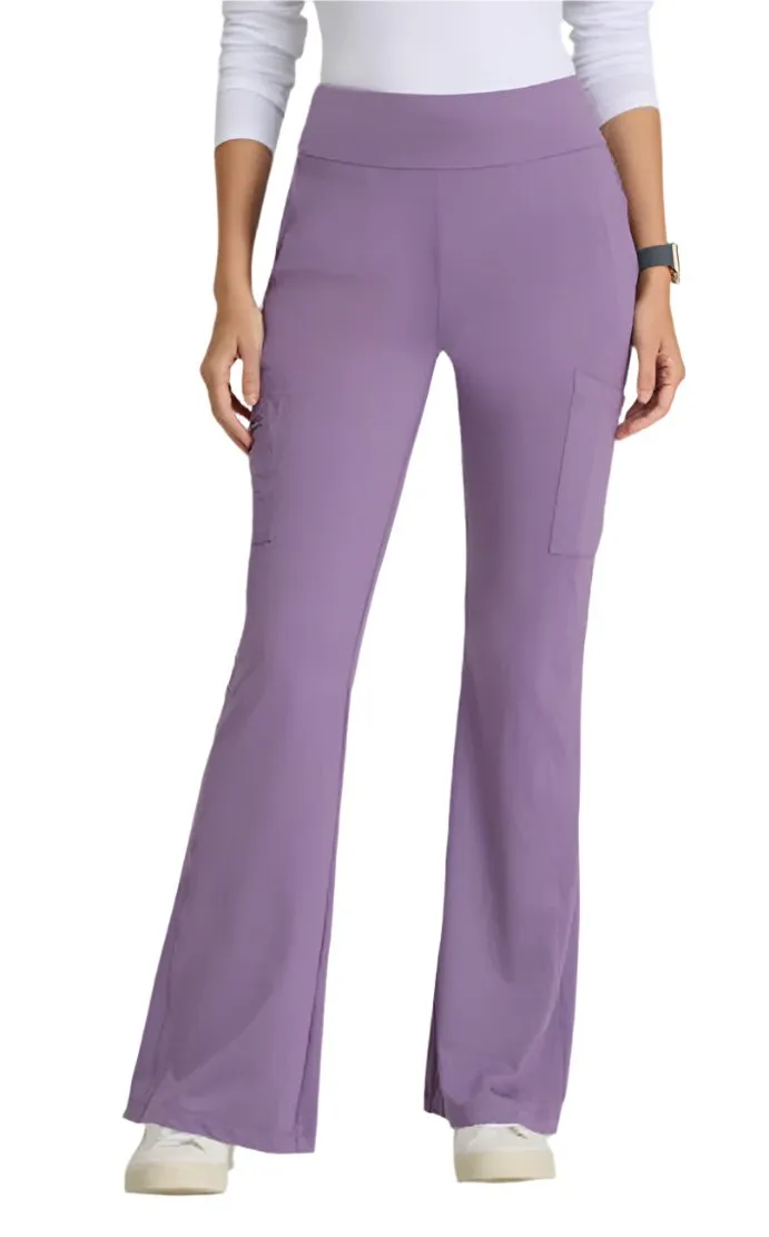 Performance Knit by Barco Sprint Knit 7-Pocket High-Rise Flare Leg Scrub Pant-Petite/Tall