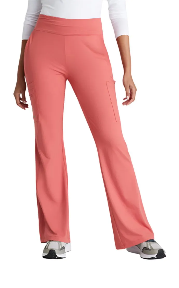 Performance Knit by Barco Sprint Knit 7-Pocket High-Rise Flare Leg Scrub Pant-Petite/Tall
