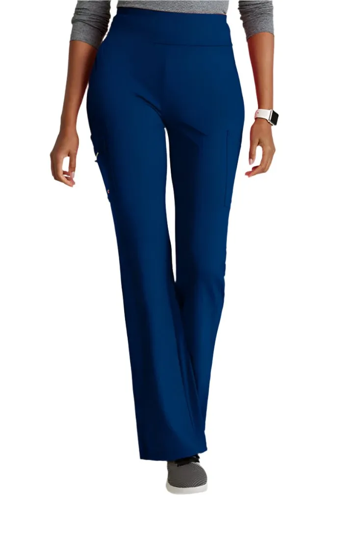 Performance Knit by Barco Sprint Knit 7-Pocket High-Rise Flare Leg Scrub Pant-Petite/Tall