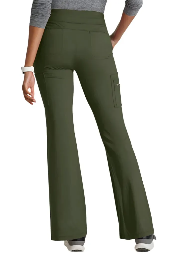 Performance Knit by Barco Sprint Knit 7-Pocket High-Rise Flare Leg Scrub Pant-Petite/Tall