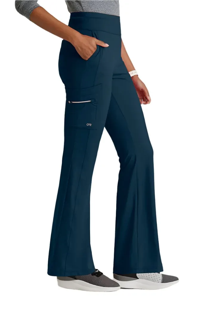 Performance Knit by Barco Sprint Knit 7-Pocket High-Rise Flare Leg Scrub Pant-Petite/Tall