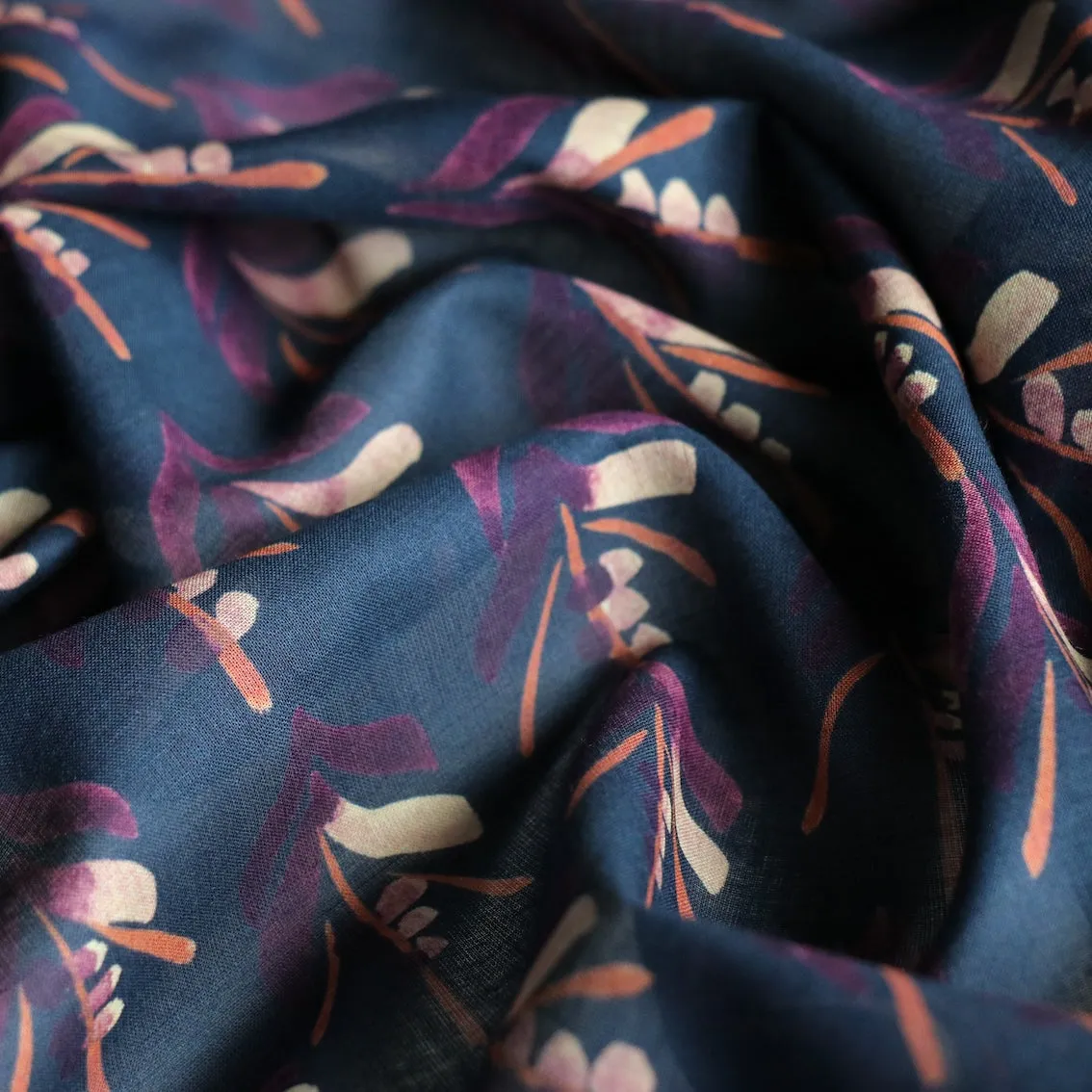 Plum Forest Cotton/Silk Voile