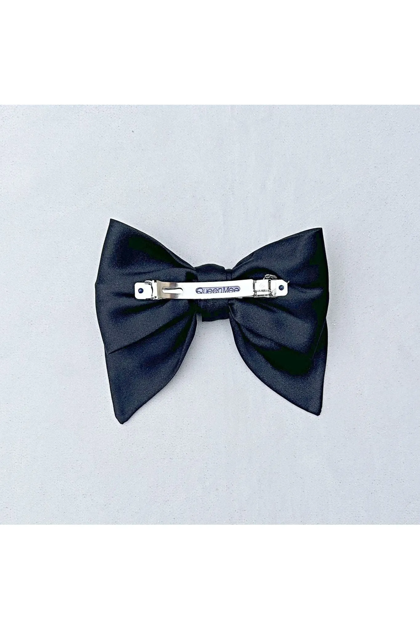 QueenMee Accessories Black Satin Hair Bow Black Hair Clip