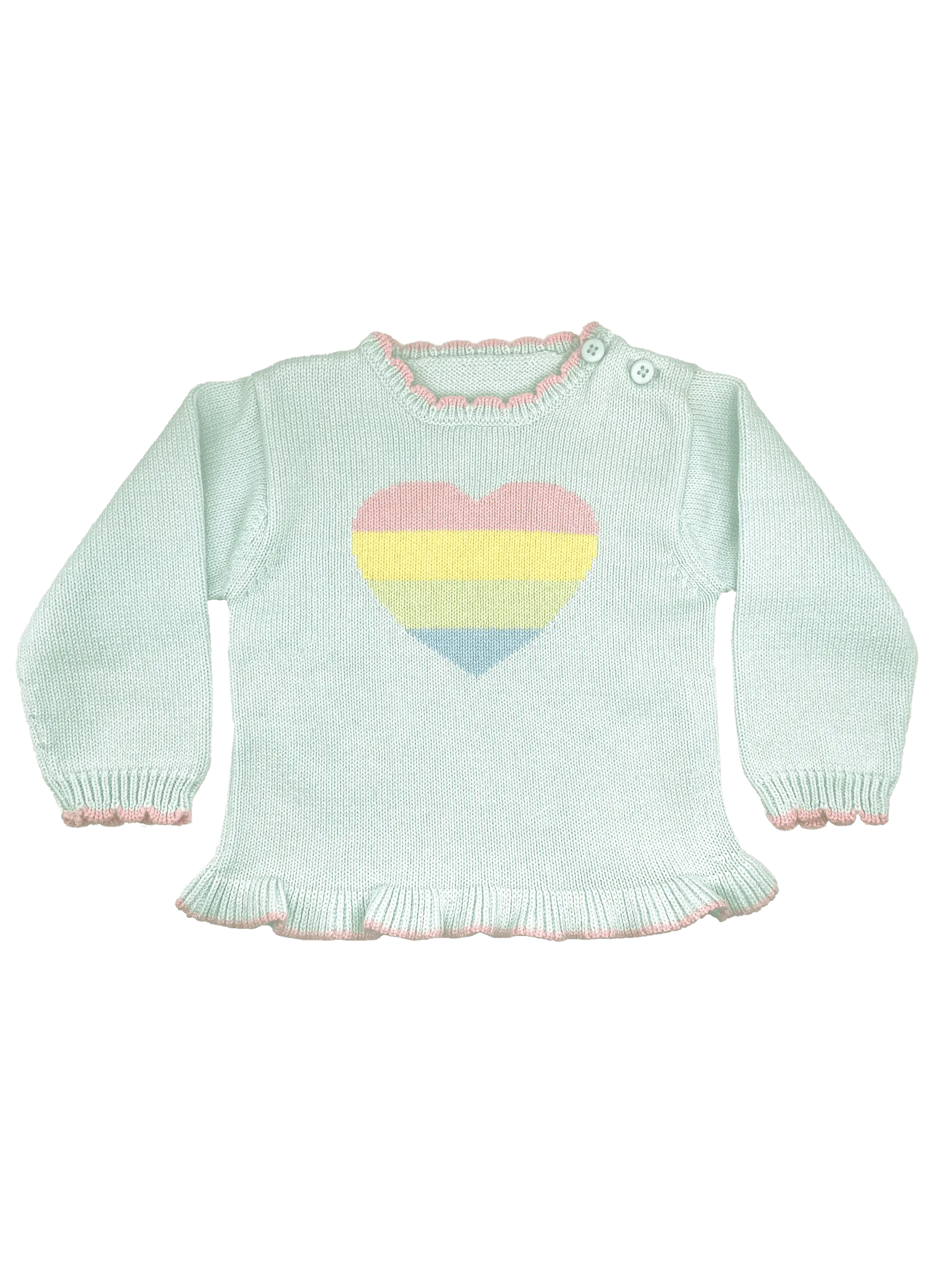 Rainbow Heart Knit Sweater