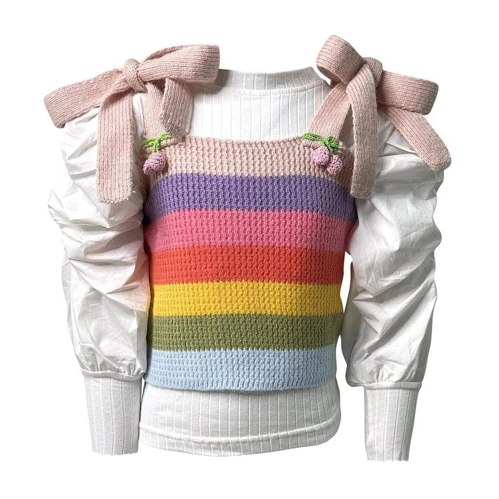 Rainbow Knit Layered Top