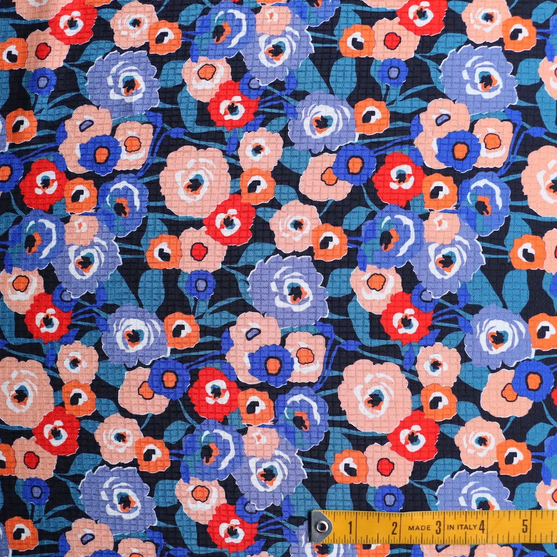 Skyfall Poppies Silk Crepe Jacquard