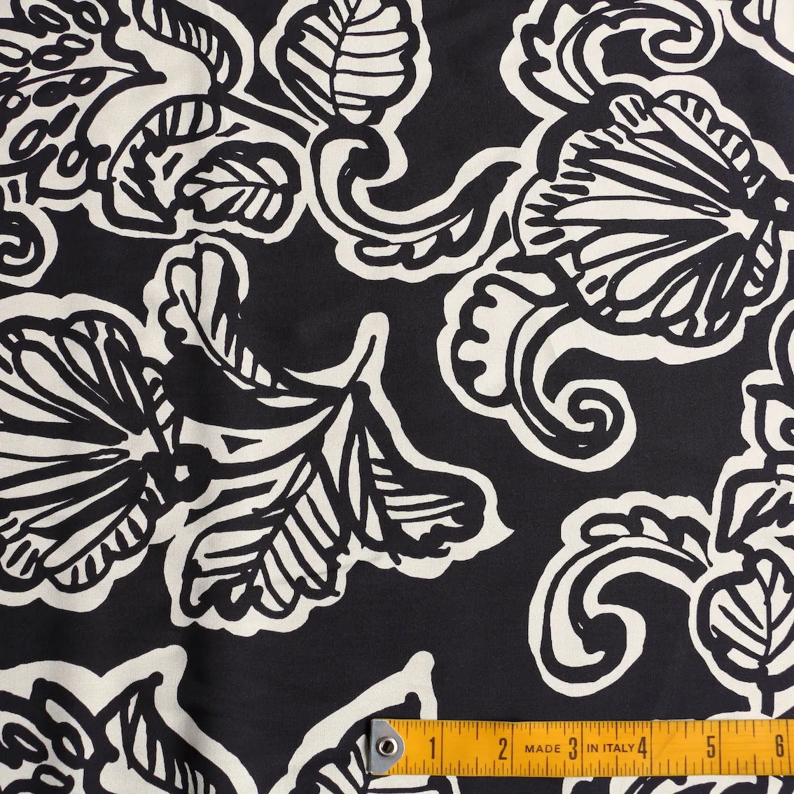 Stardust Foliage Black Viscose Poplin