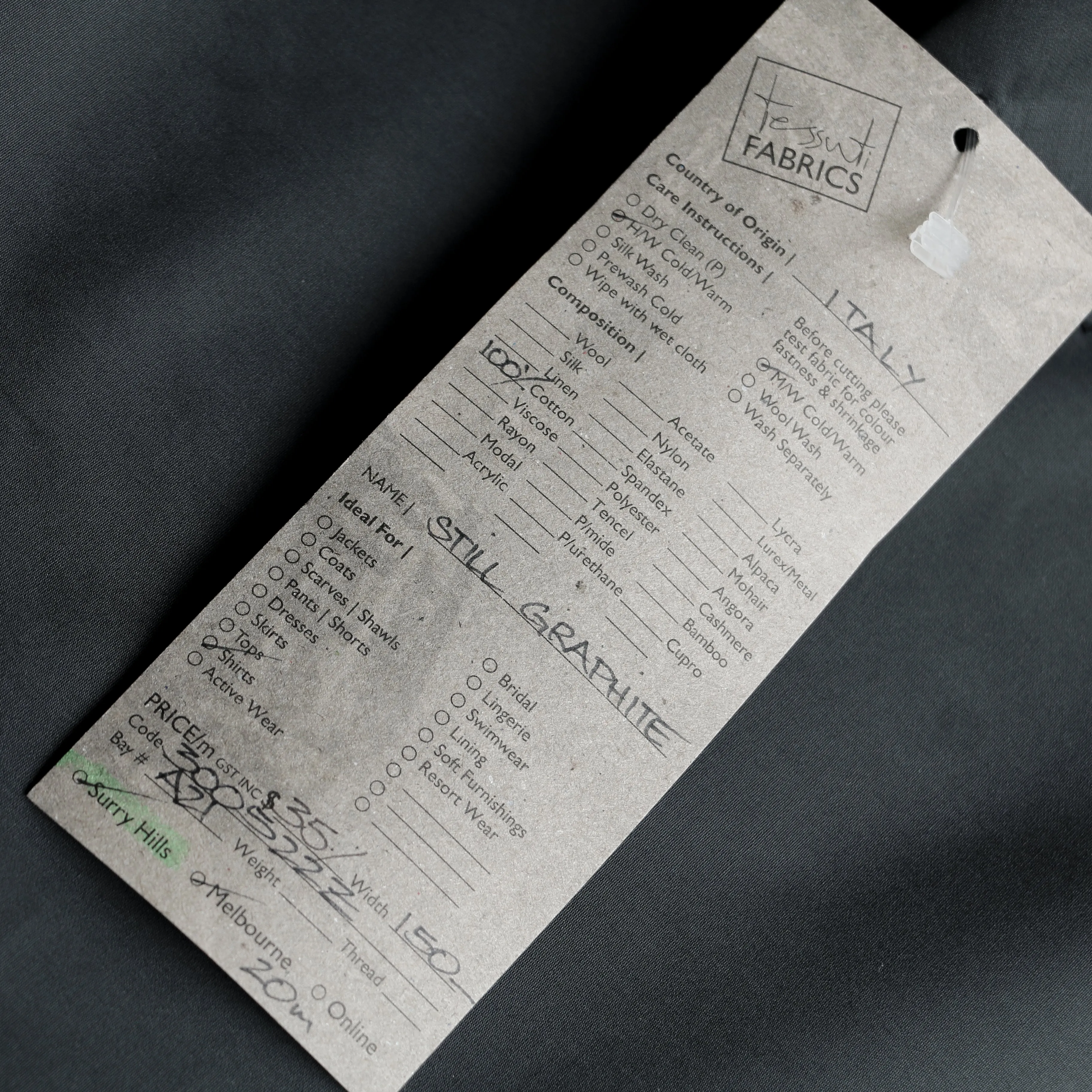 Still Graphite Poplin Shirting