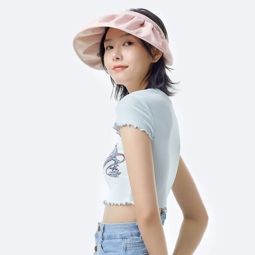 Sun Protection Wide Brim Foldable Hats Roll-Up Headband Visor UPF 50 