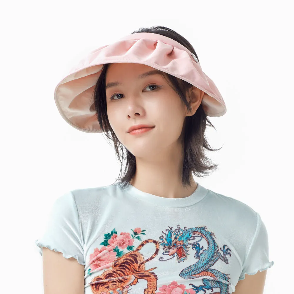 Sun Protection Wide Brim Foldable Hats Roll-Up Headband Visor UPF 50 