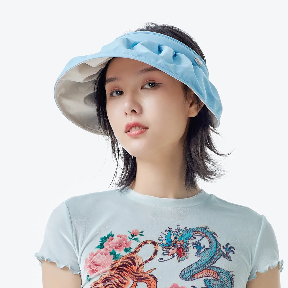 Sun Protection Wide Brim Foldable Hats Roll-Up Headband Visor UPF 50 