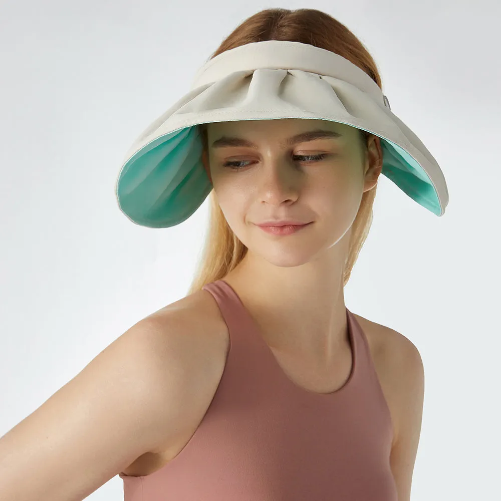 Sun Protection Wide Brim Foldable Hats Roll-Up Headband Visor UPF 50 