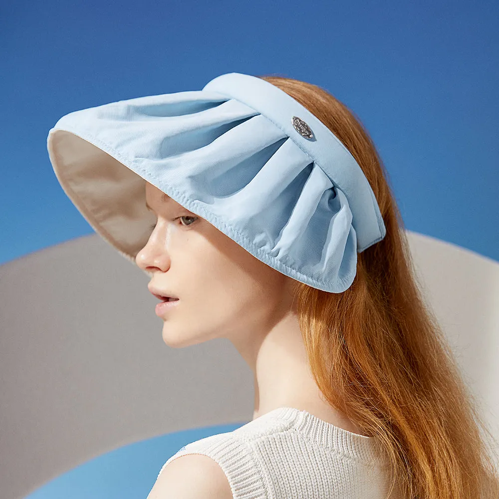 Sun Protection Wide Brim Foldable Hats Roll-Up Headband Visor UPF 50 