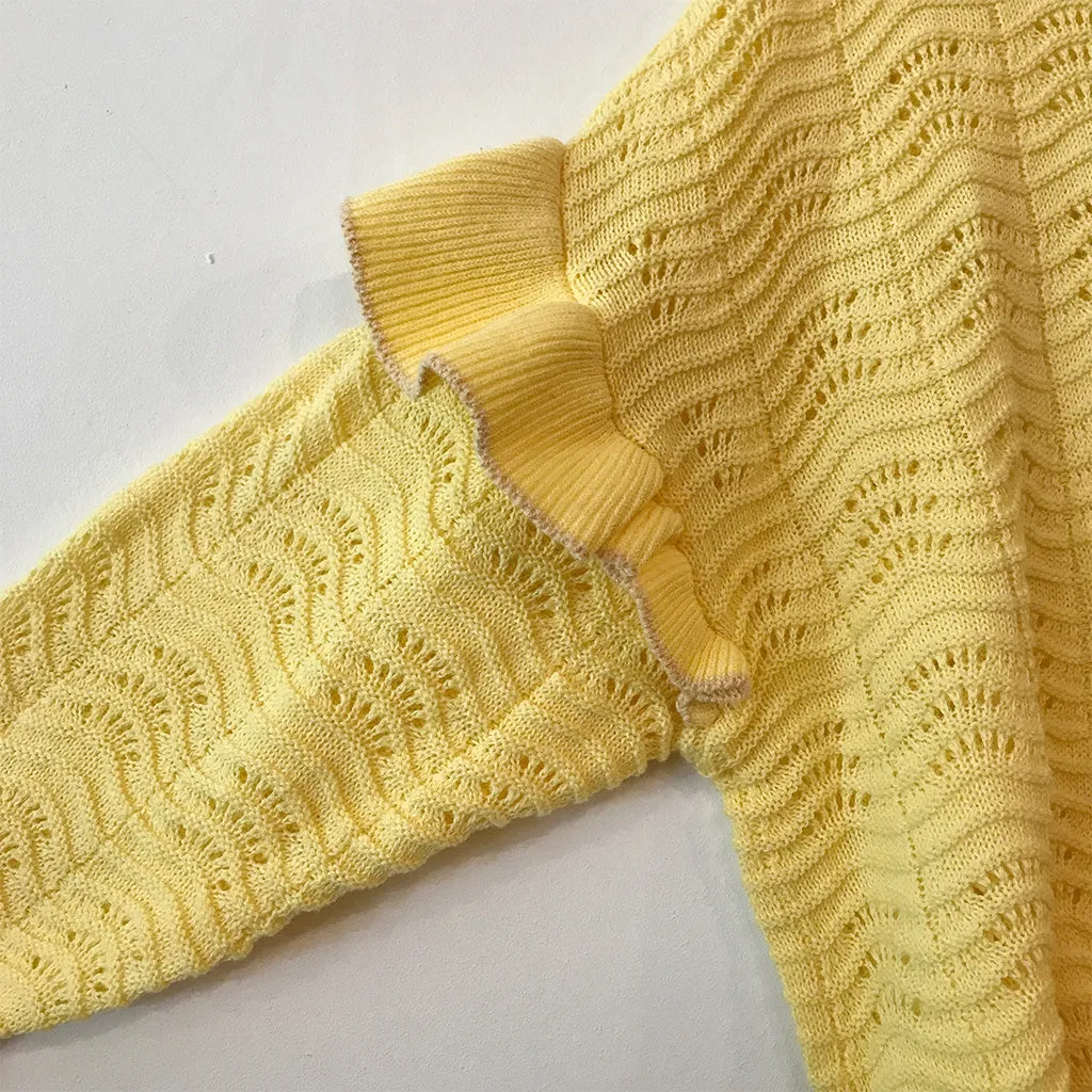 Sweater Double Ruffle Knit Yellow - Sample