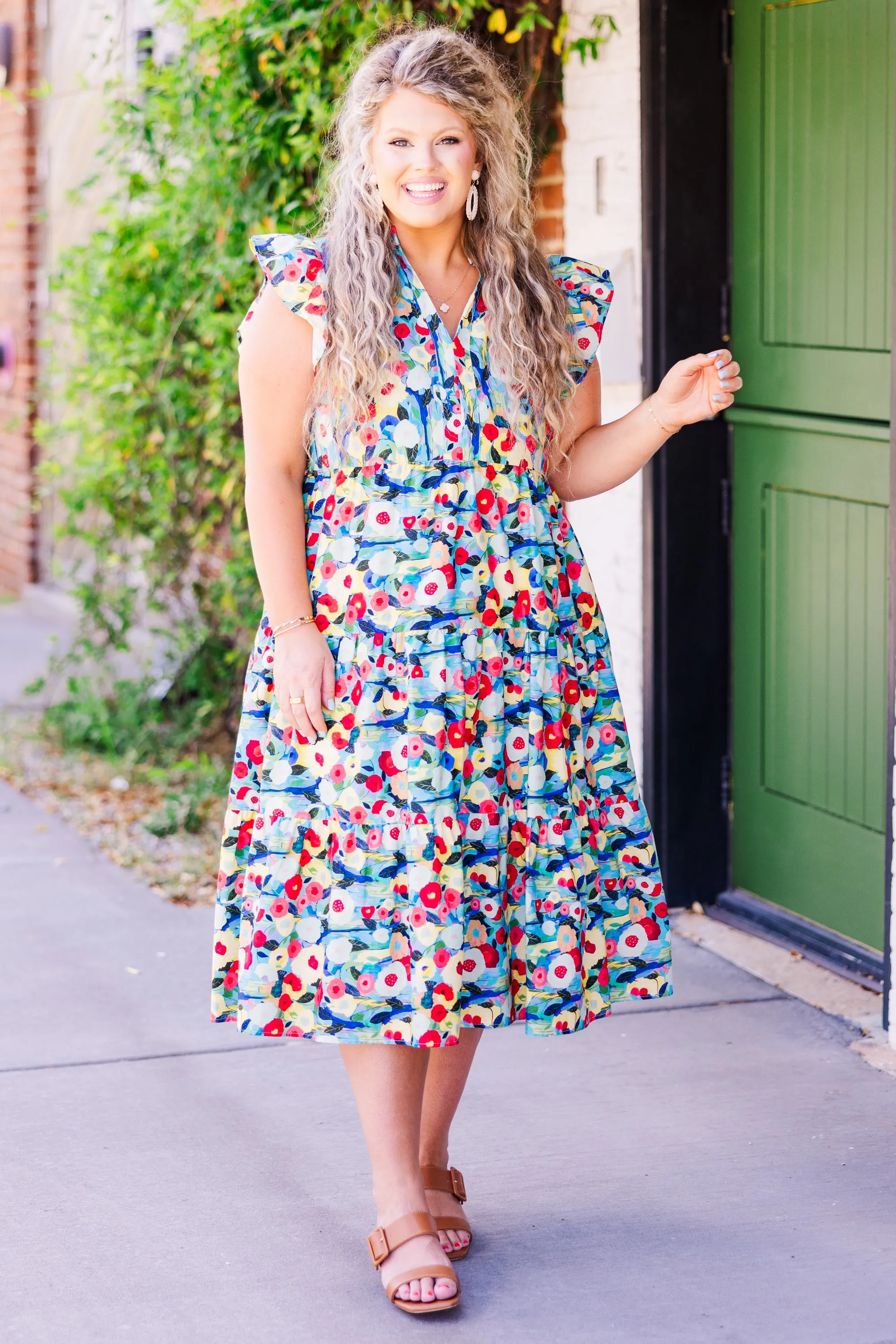 Sweet Nature Dress, Blue Multi