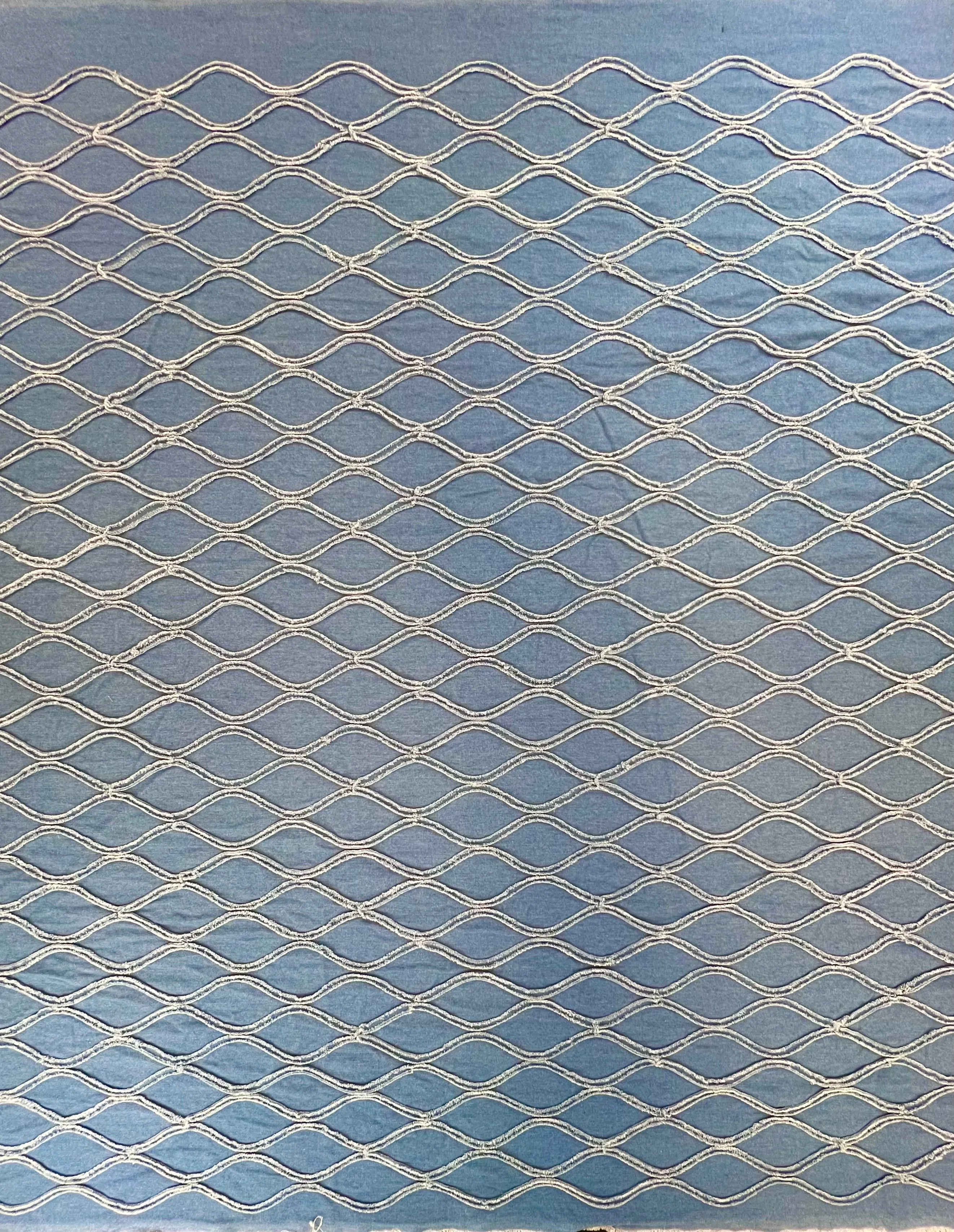 Textured Denim Wave Fabric