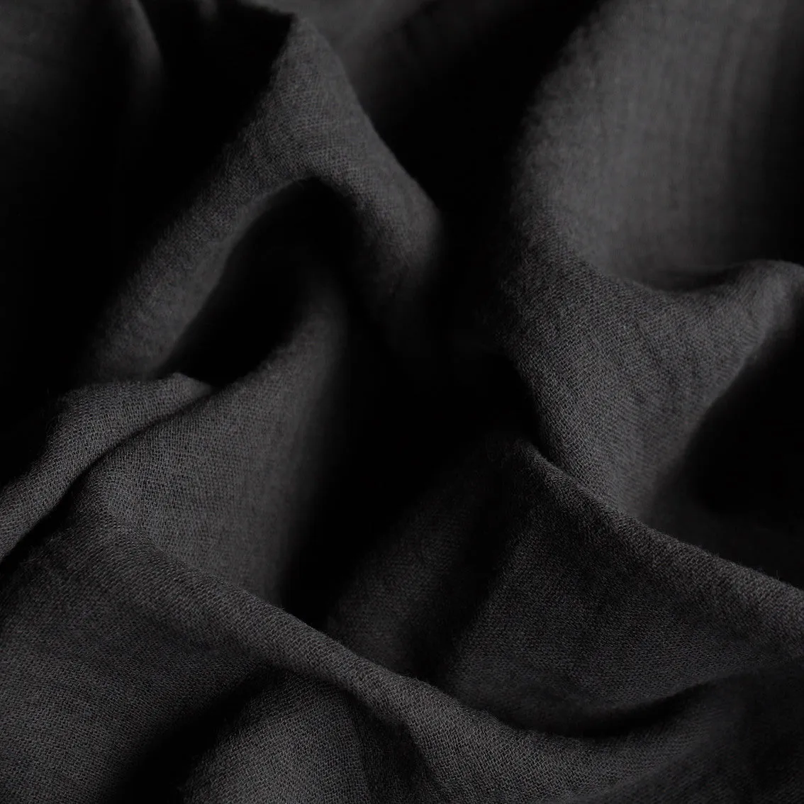 Tumbled Black Double Gauze