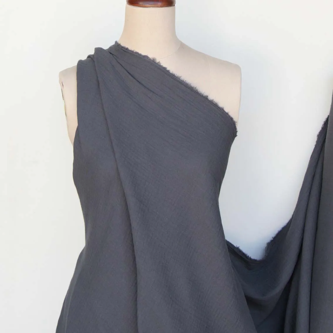 Tumbled Charcoal Double Gauze