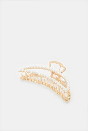 Women Gold Embellished Hair Claw