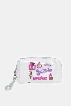Women White Printed Pouch