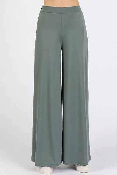 Yoga Air Stretch Elastic Waist Wide Leg Pants