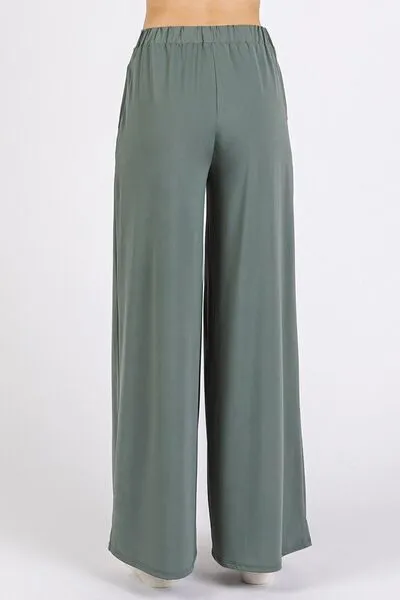Yoga Air Stretch Elastic Waist Wide Leg Pants