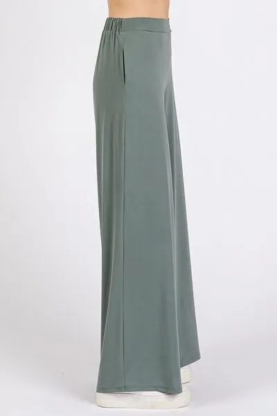 Yoga Air Stretch Elastic Waist Wide Leg Pants