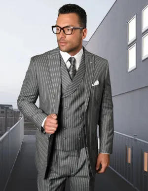 ZARELLI GREY BIG & TALL REGULAR FIT 3 PC SUIT