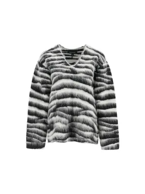 Zebra Print Wool Sweater