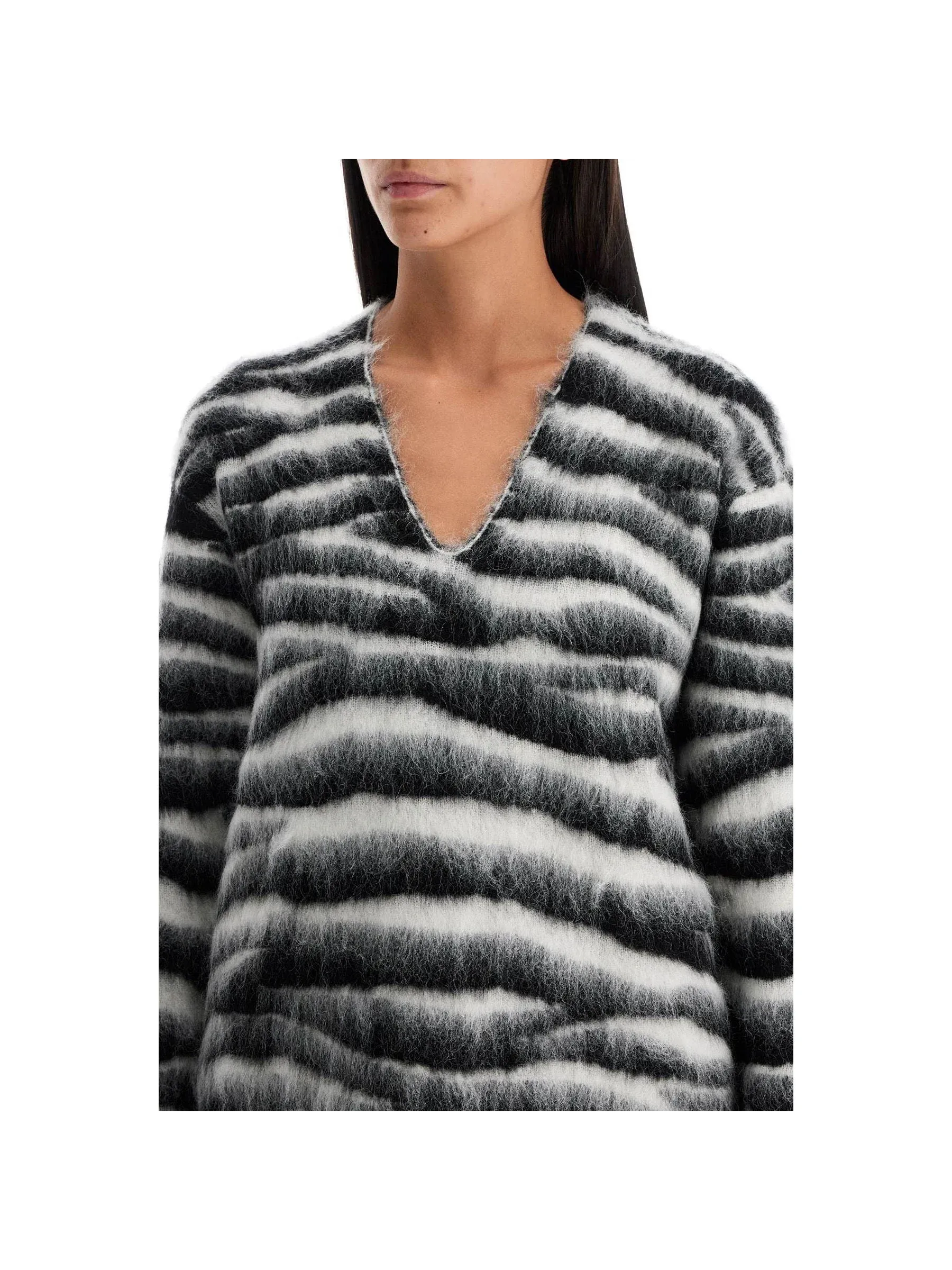 Zebra Print Wool Sweater