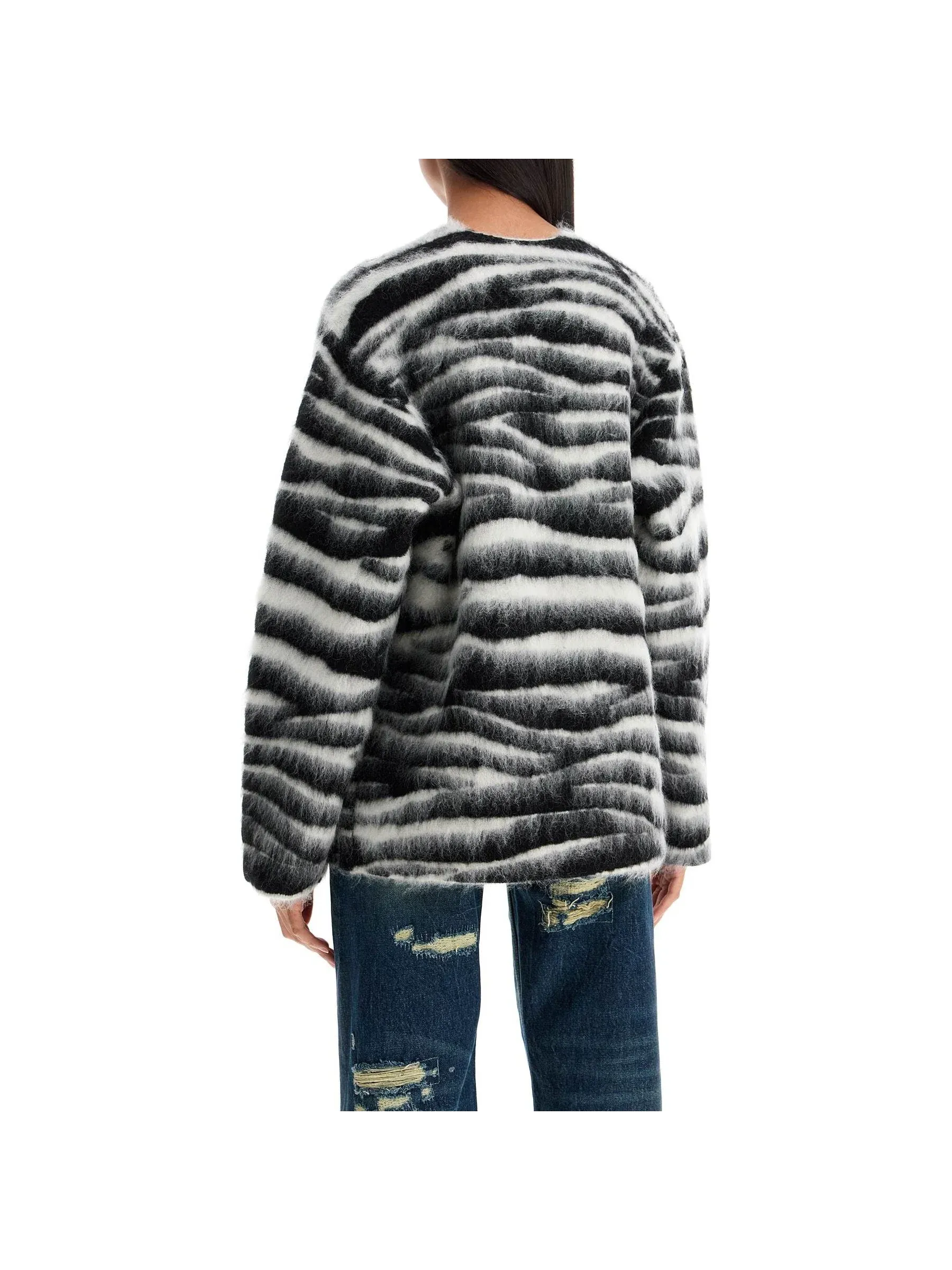 Zebra Print Wool Sweater